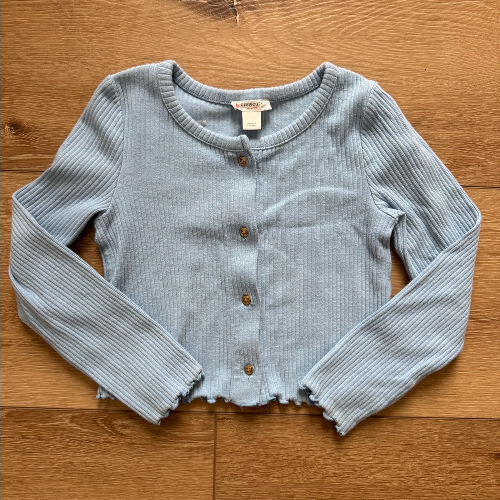 Crewcuts Light Blue Ribbed Kids Cardigan